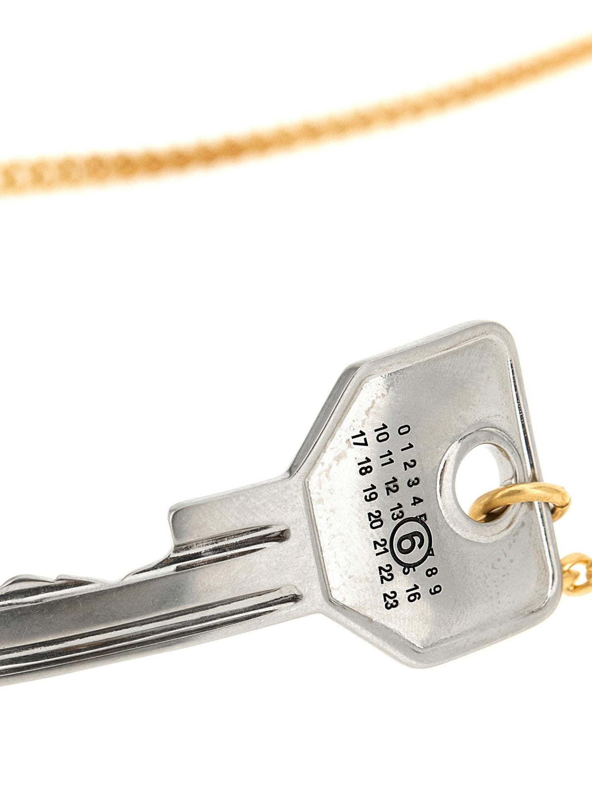 Maison Margiela Silver Tone Pendant Necklace
