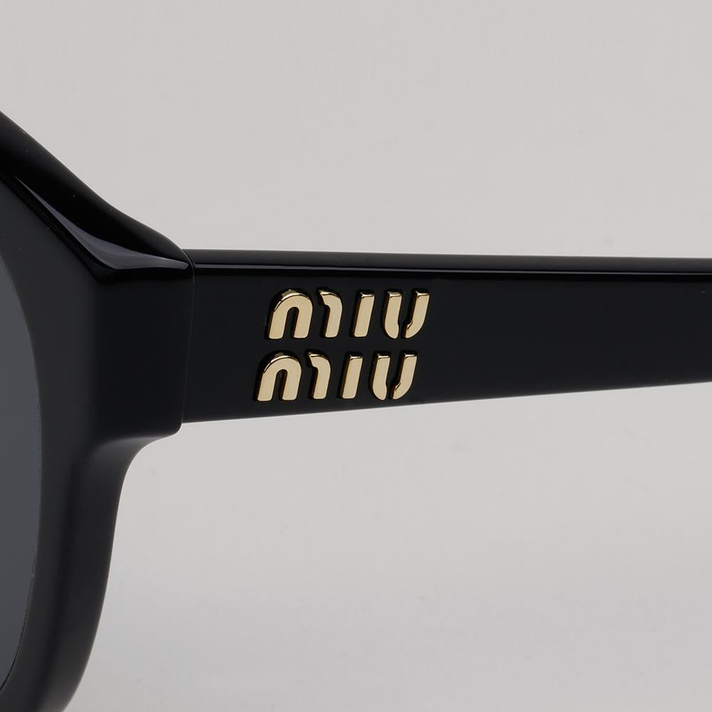 Miu Miu Black Acetate Square Oversized Unisex Sunglasses SMU01Z 1AB 5S0