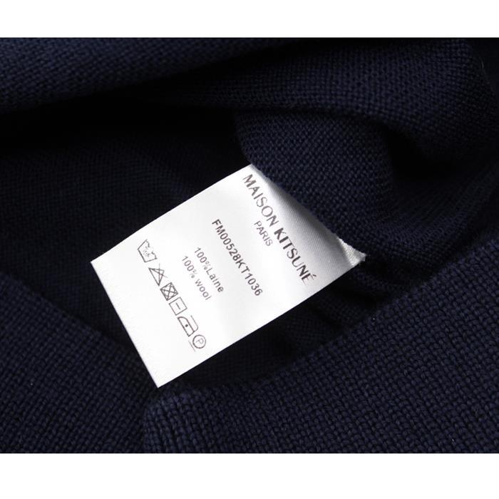 Maison Kitsune Fox Head Patch Wool Crewneck Sweater for Men FM00528KT