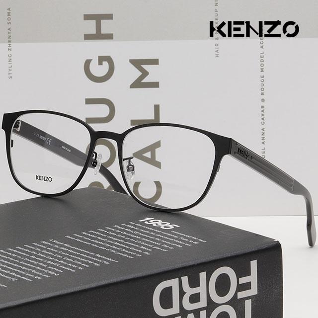 KENZO Black Acetate Oversized Eyeglass Frames Unisex KZ50023U 002