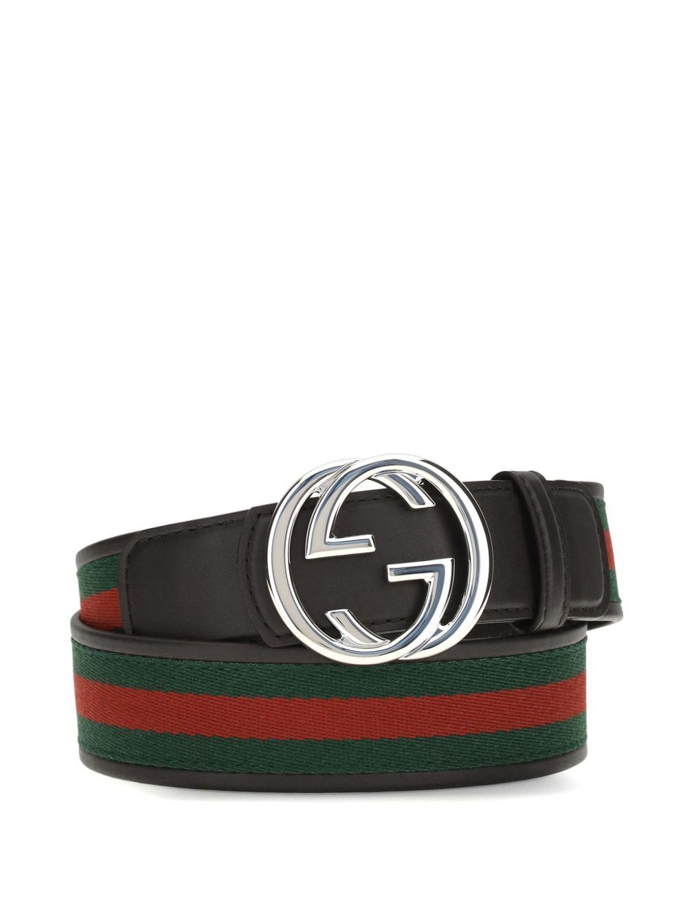 GUCCI Leather Belt Black Silver-Tone Buckle Men’s Accessory