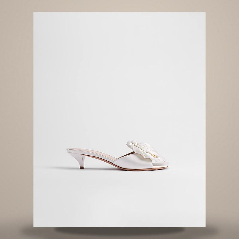 DIOR Aurore White Satin Heeled Sandals KDO618SAT S10W
