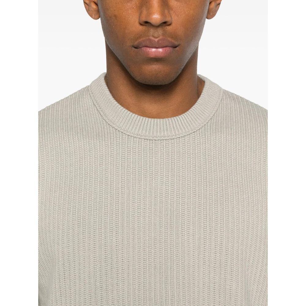 STONE ISLAND Winter Cotton Crewneck Knit Sweater for Men Navy