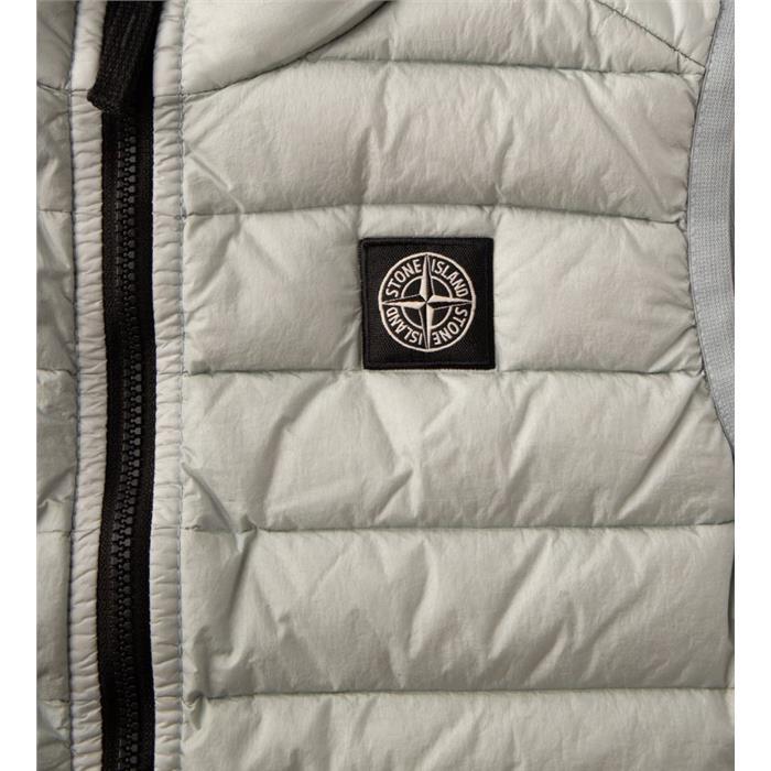 STONE ISLAND Pearl Gray Logo Quilted Knit Vest Women 8016G0224 V0061 14A