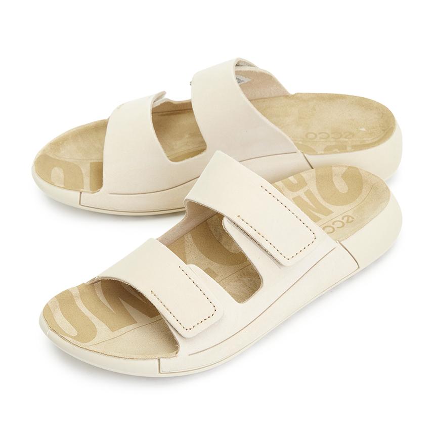 ecco Cosmo Women’s Leather Slide Sandals Slippers Gray