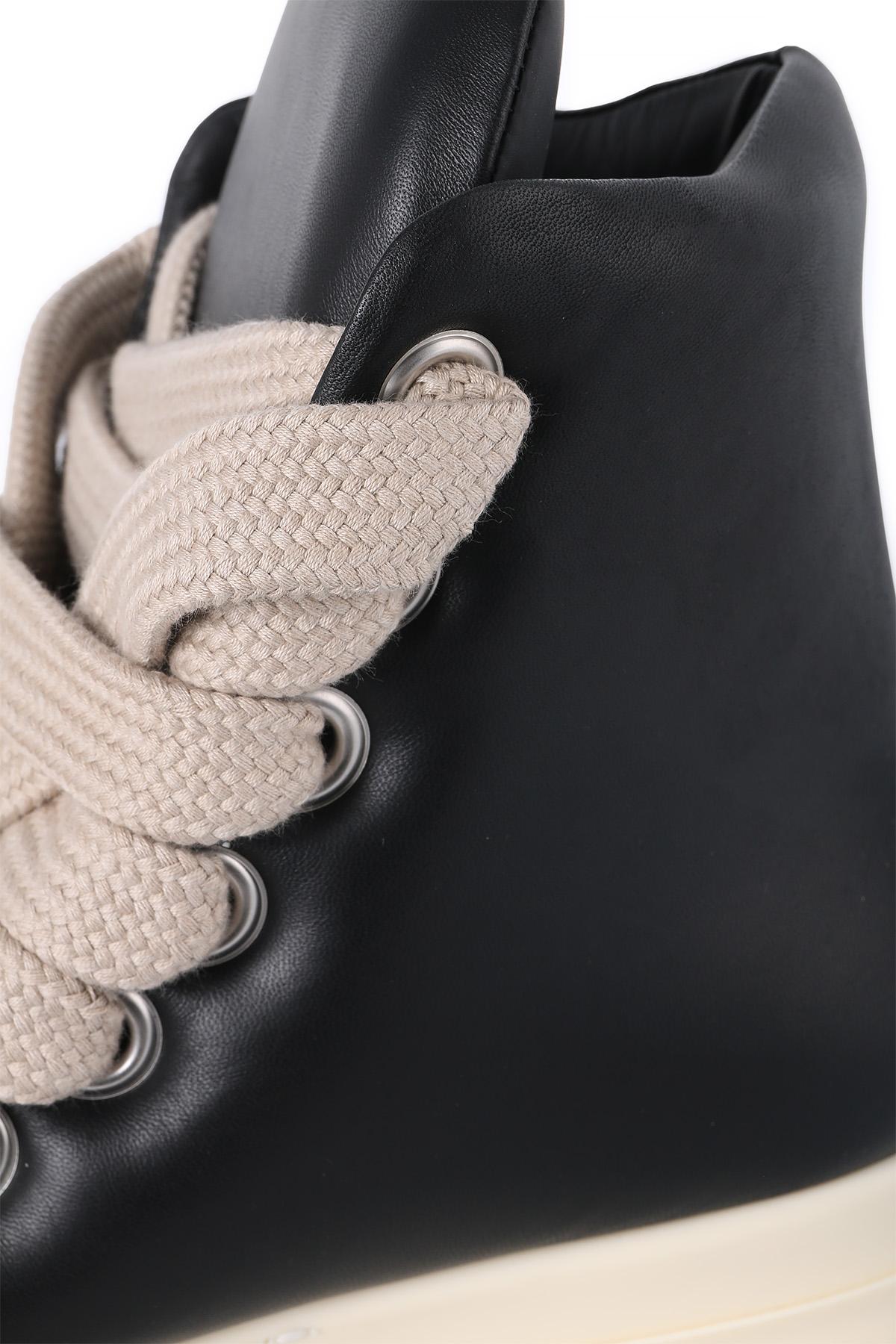 Rick Owens Black Milk Lambskin Jumbo Lace High-Top Sneakers RU01E5892 LLPPW2 911