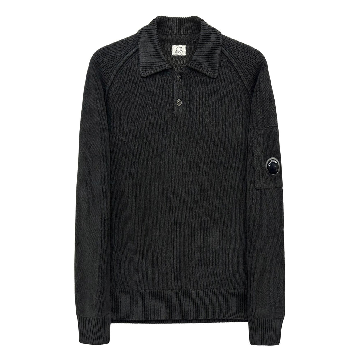 CP Company Logo Patch Collar Knit Sweater for Men 21CMKN198A 999