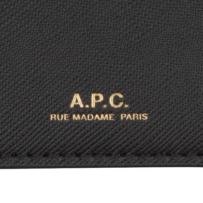 A.P.C. Demi-Lune Leather Card Holder Black Unisex