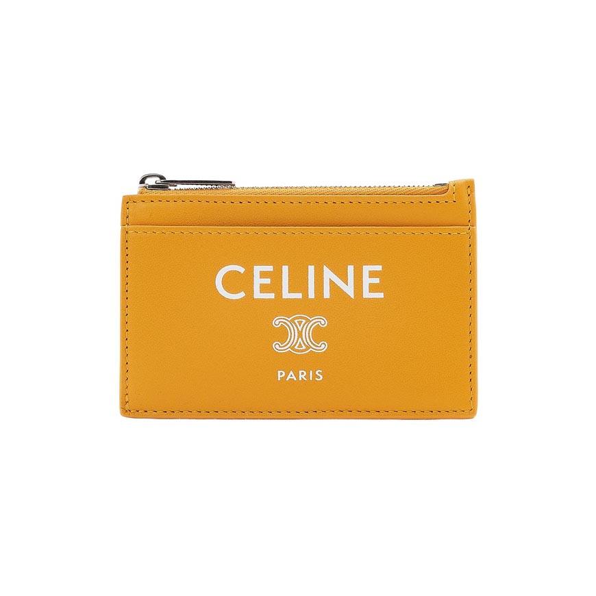CELINE Men’s Zipper Card Holder Wallet Leather Navy