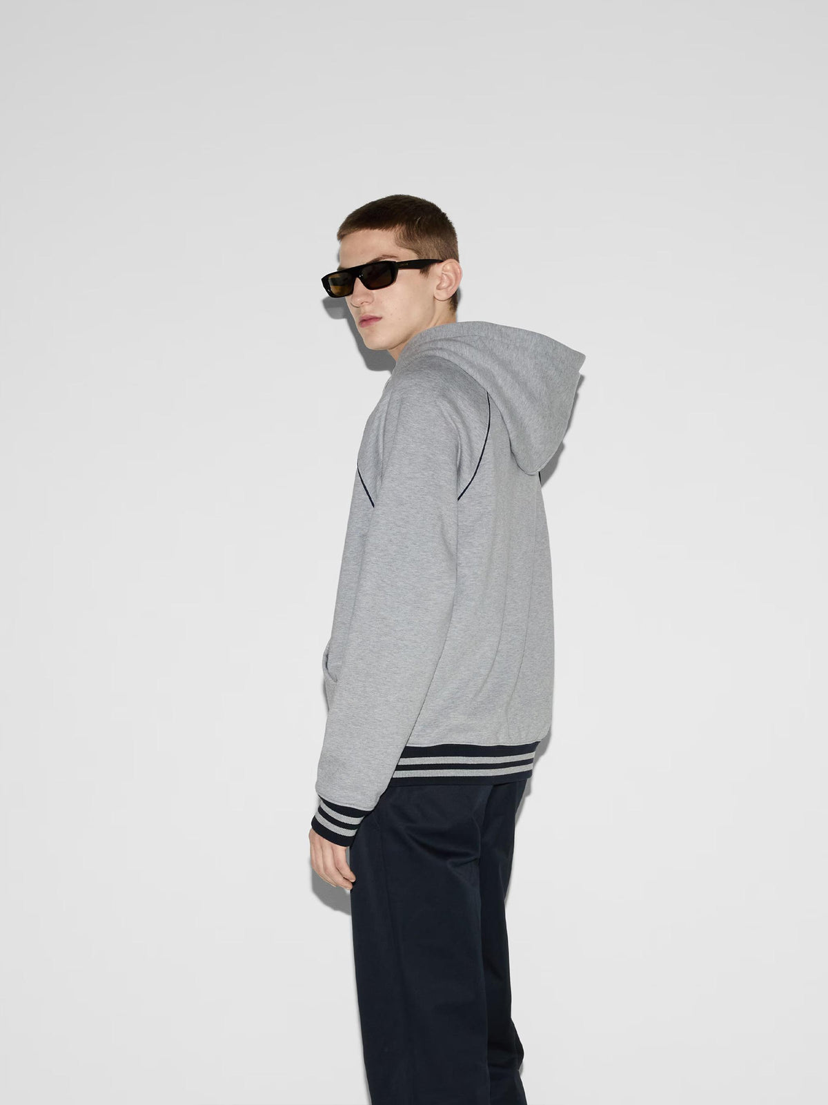 GUCCI Zip-Up Hoodie Men's SS26 Black Cotton