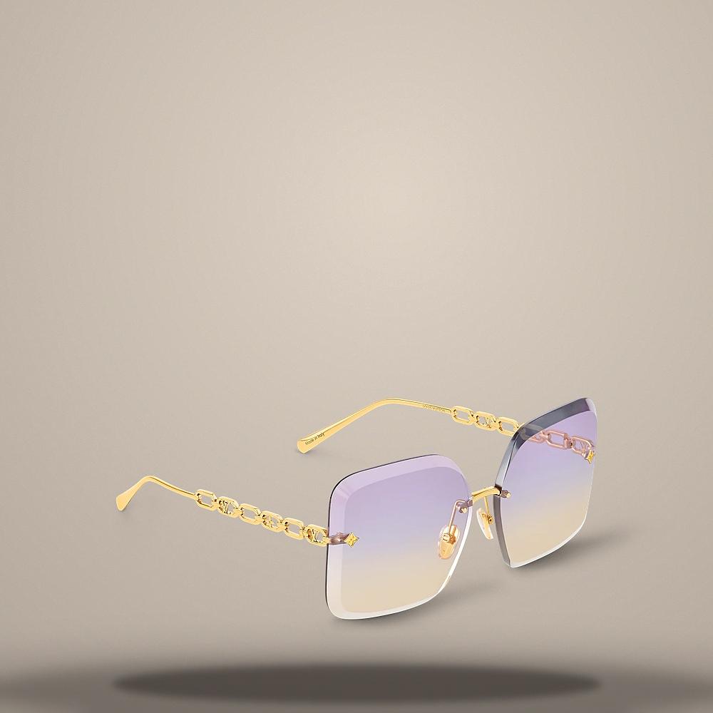 Louis Vuitton LV Jewel Square Sunglasses Gold Hardware Frame Z2162U