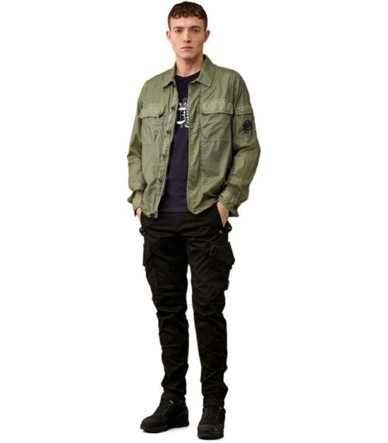 CP Company Agave Green Cotton Overshirt Jacket for Men 16CMSH113 A110030 G627