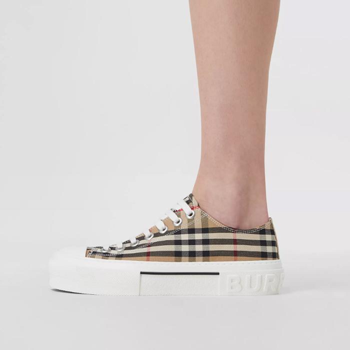 BURBERRY Vintage Check Cotton Low-Top Sneakers for Women