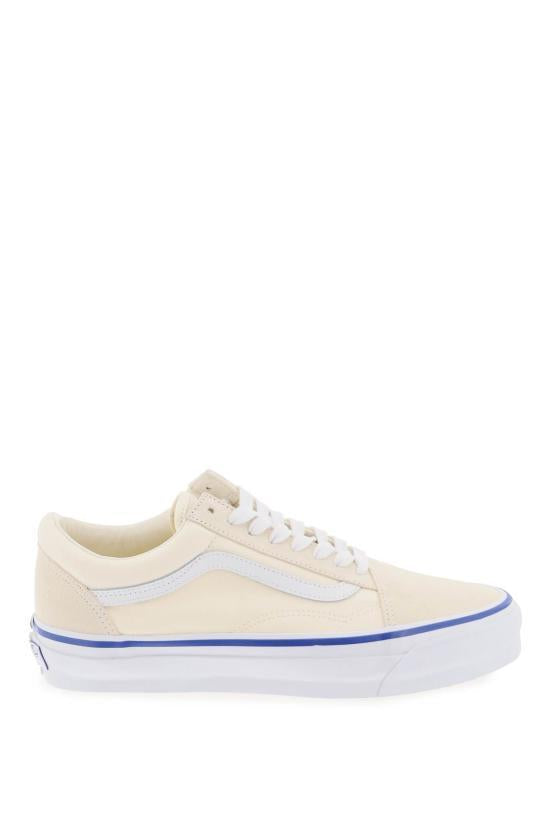 Vans White Low-Top Sneakers Men’s Leather Lace-Up Shoes