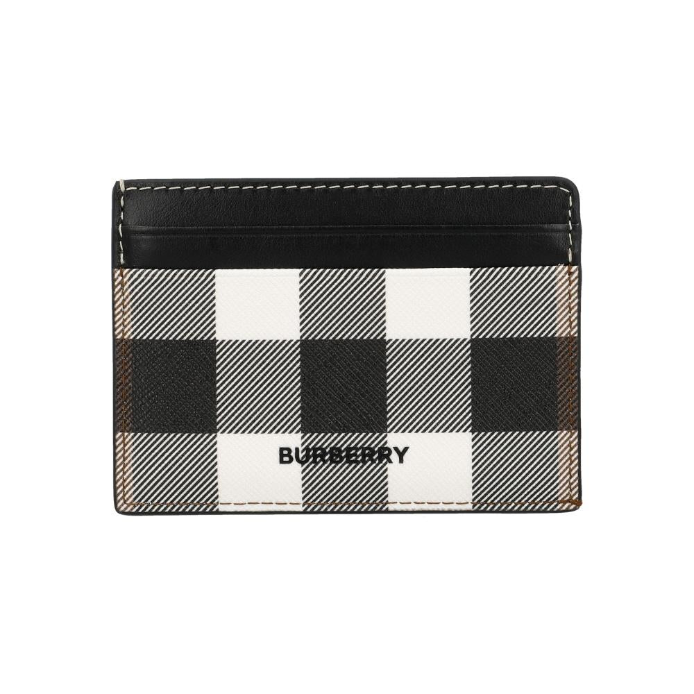 BURBERRY Check Pattern Leather Card Holder Wallet for Men 8117315 A8900