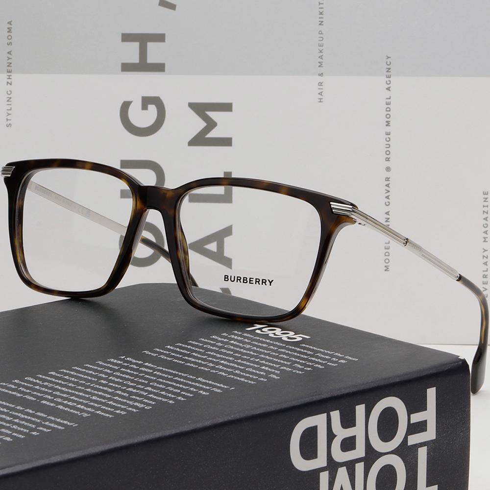 BURBERRY Dark Havana Square Acetate Eyeglass Frames