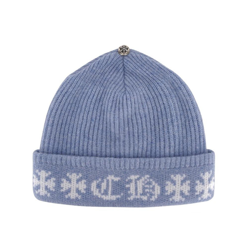 Chrome Hearts Big Daddy Cashmere Beanie Blue White