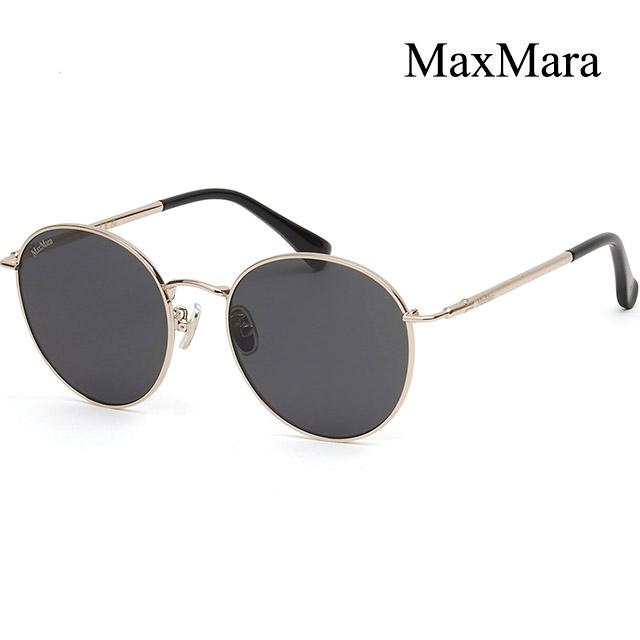 Max Mara Gold Metal Round Sunglasses Asian Fit Unisex MM0113K 28B