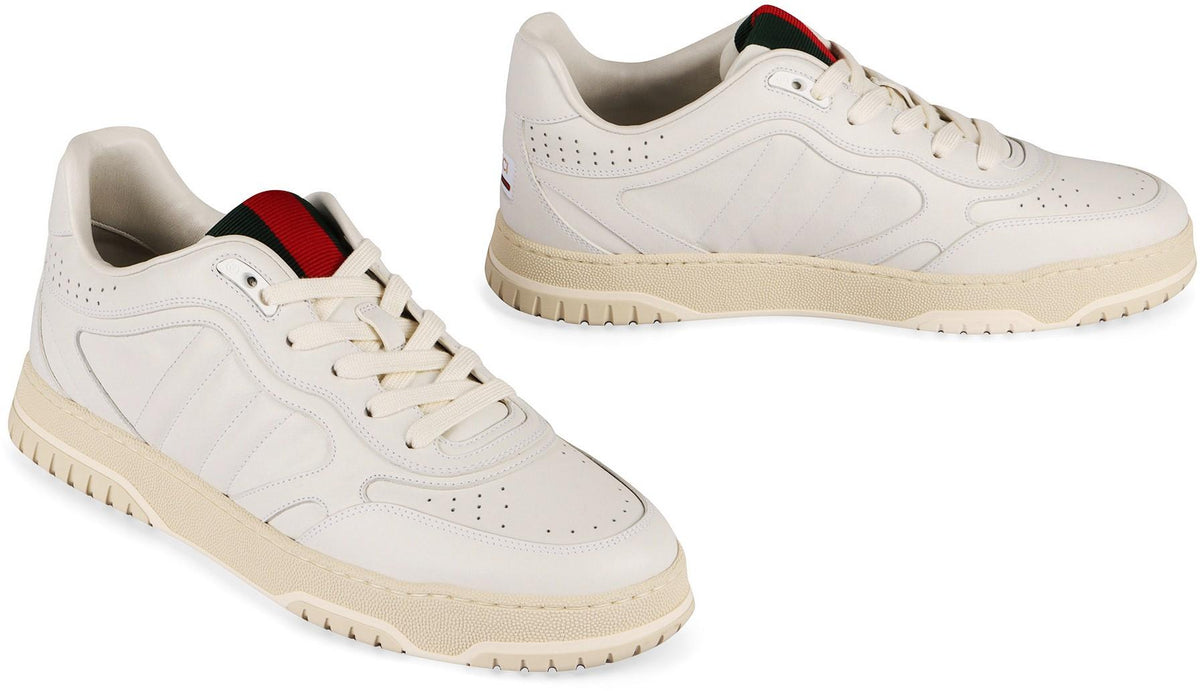 GUCCI White Leather Low Top Sneakers