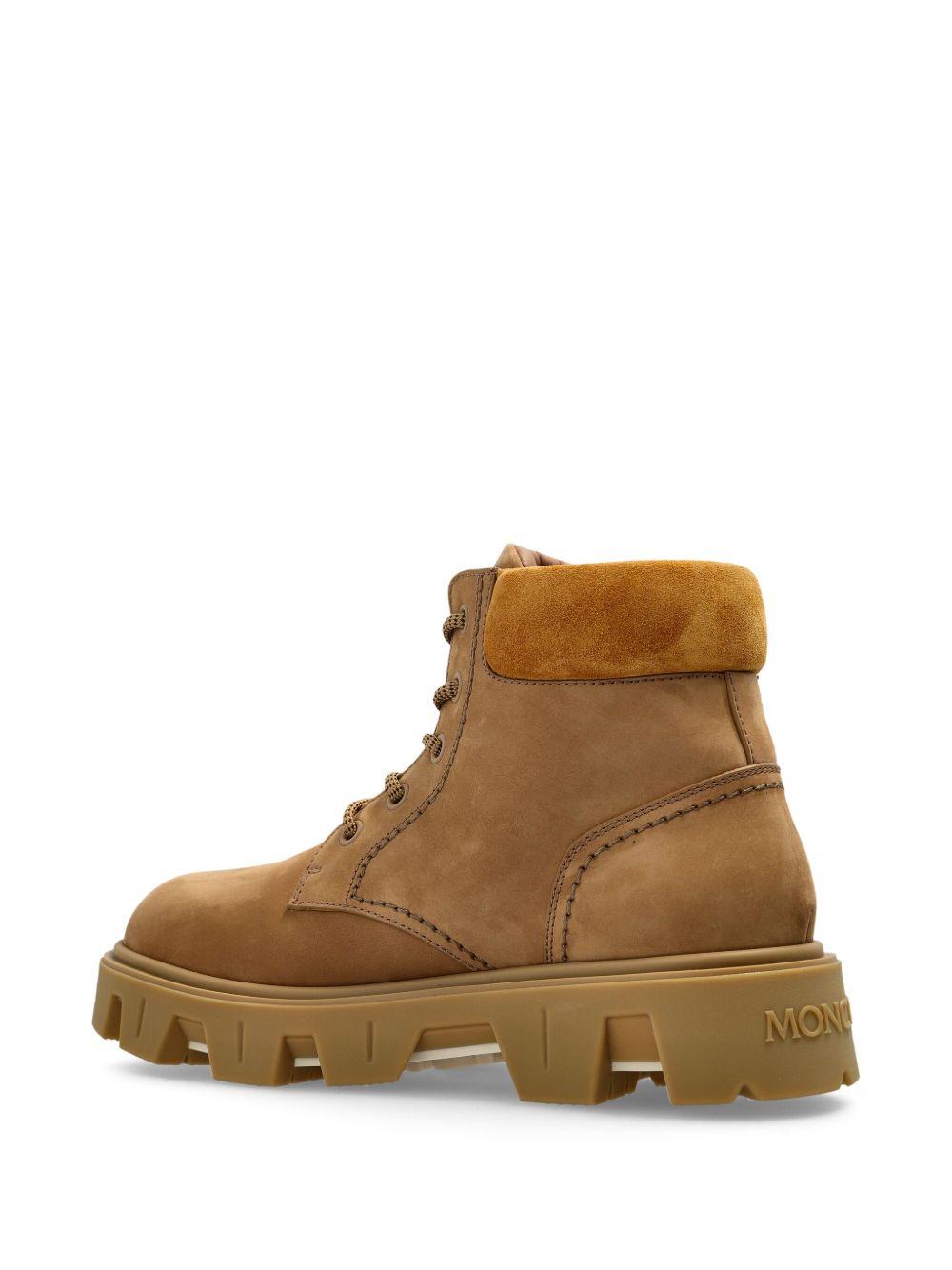 Moncler Leather Ankle Lace-Up Work Boots for Men