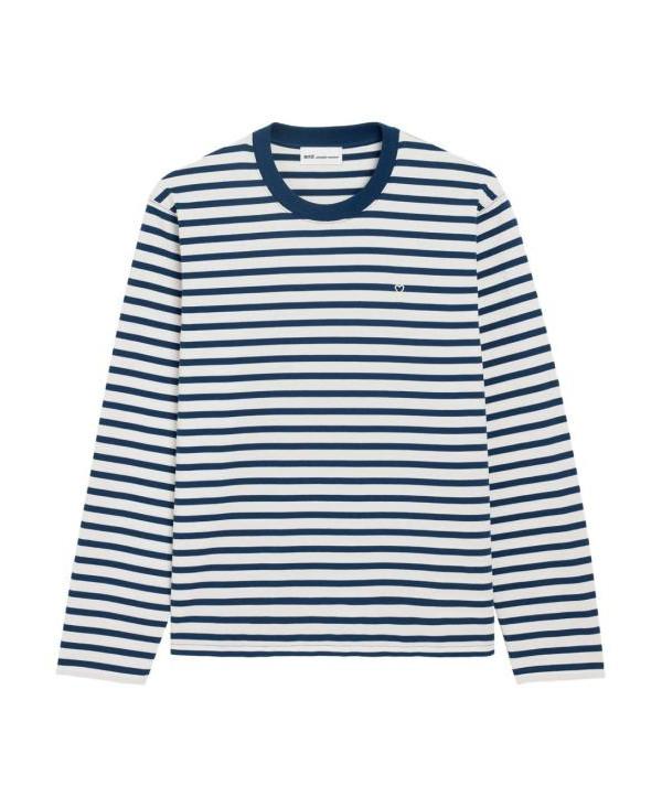 AMI Cotton Long Sleeve Mariniere Ami de Coeur T-Shirt