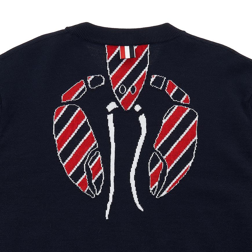 THOM BROWNE Men’s Lobster Wool Crewneck Sweater MKA430B Y1002 415