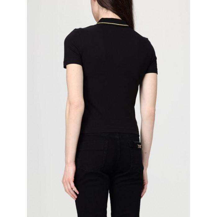 Versace Women's V Emblem Logo Embroidered Polo Shirt 80HAGT02 CJ01T G89
