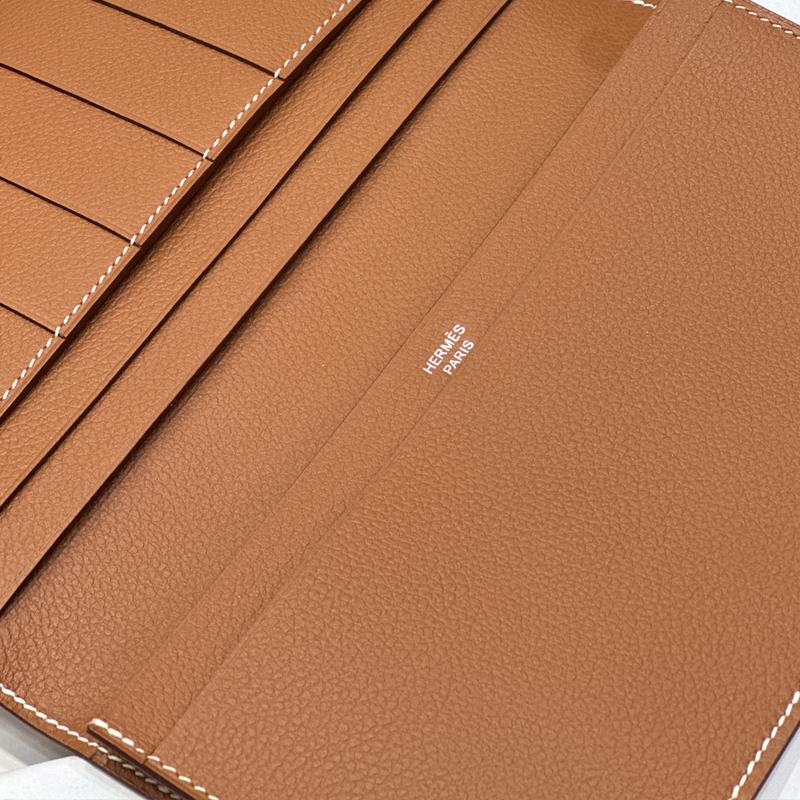 HERMES MC2 Fleming Wallet Epsom Calfskin Long Wallet Gold