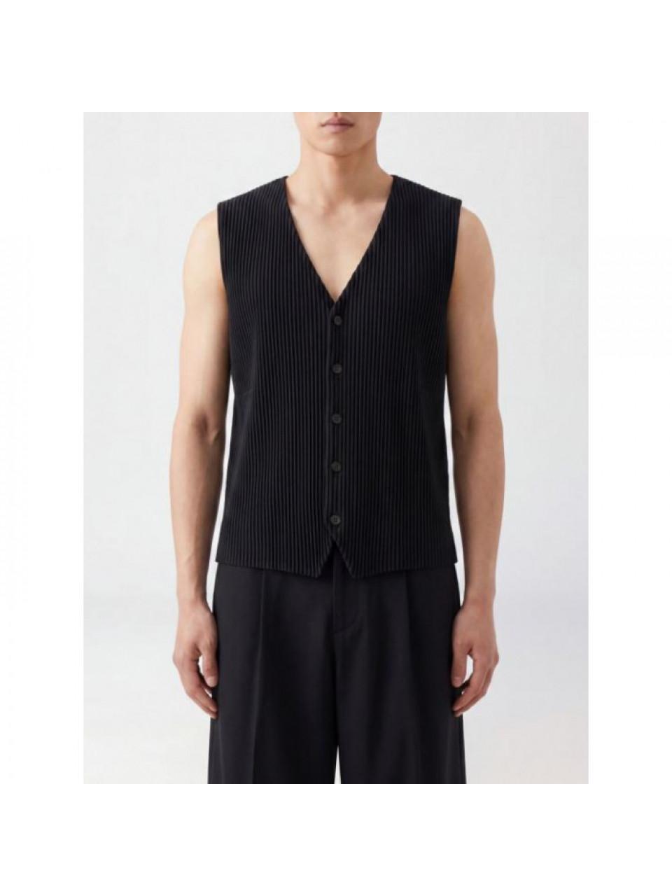 Issey Miyake Homme Plisse Men's Pleated Button-Front Vest HP67JE511 15