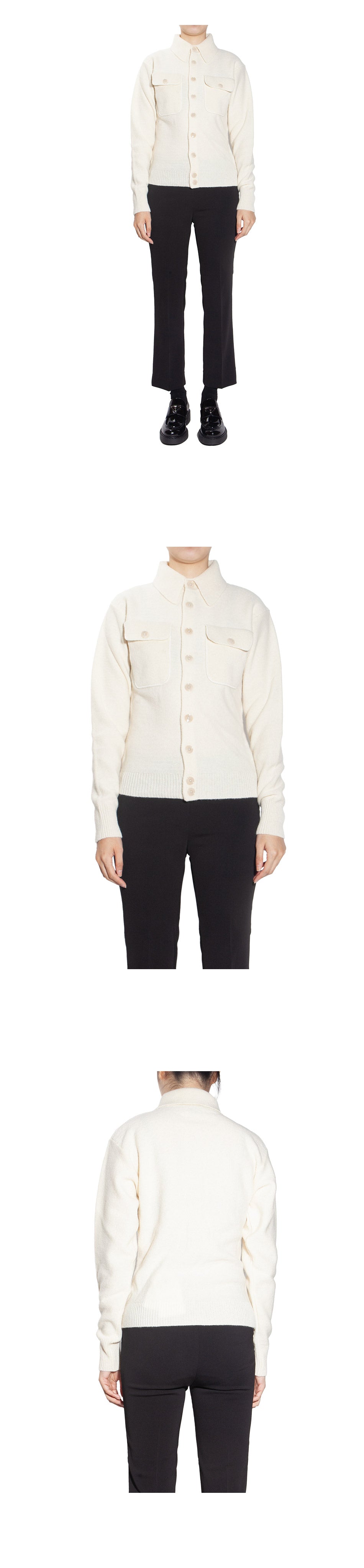 Lemaire Women's Soft Shetland Wool Fitted Cardigan KN685 LK107 WH048
