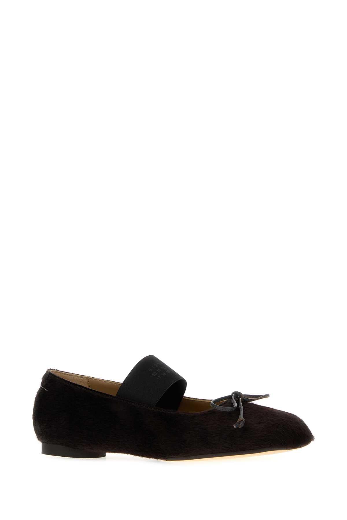 Maison Margiela Beige Leather Ballet Flat Shoes