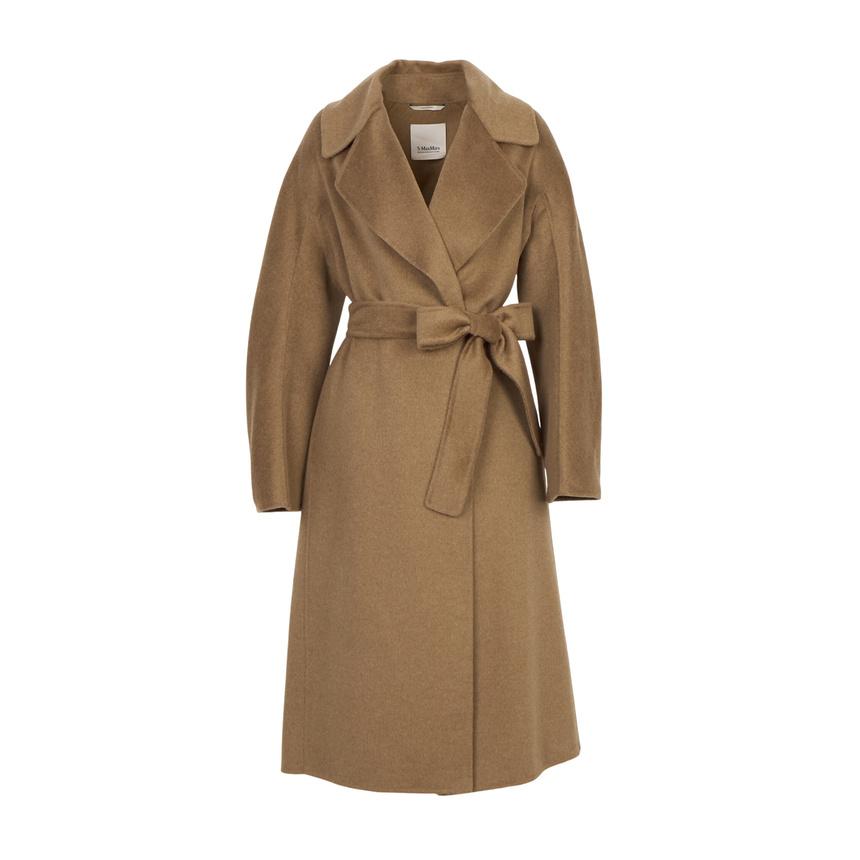 Max Mara Aris Wool Blend Long Coat Ivory