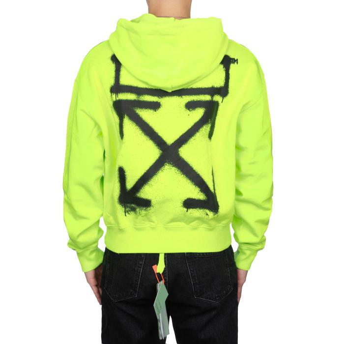OFF WHITE Neon Printed Hooded T-Shirt for Men OMBB037R20E300156210