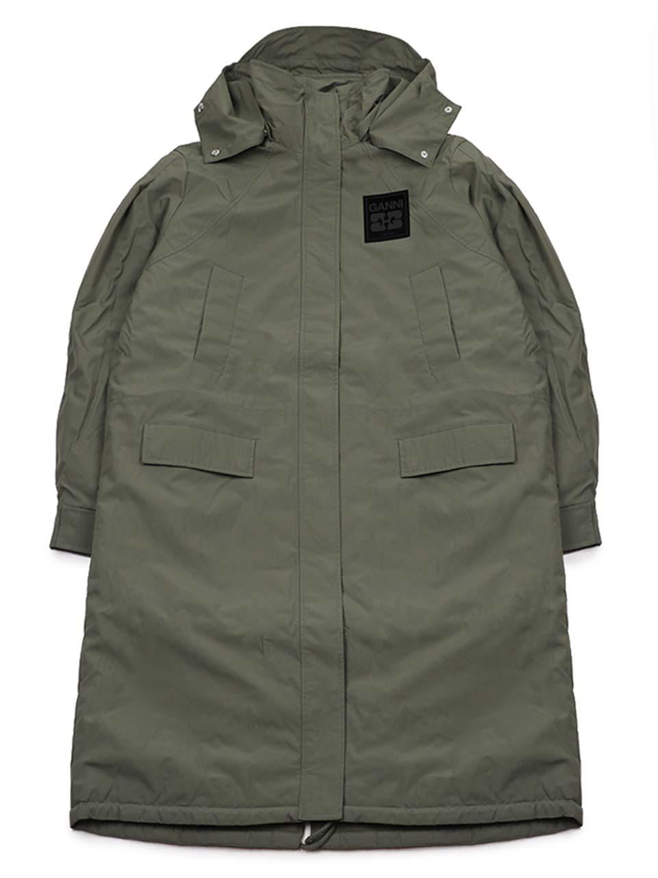GANNI Oversized Green Tri-Layer Parka Down Coat W1013 861