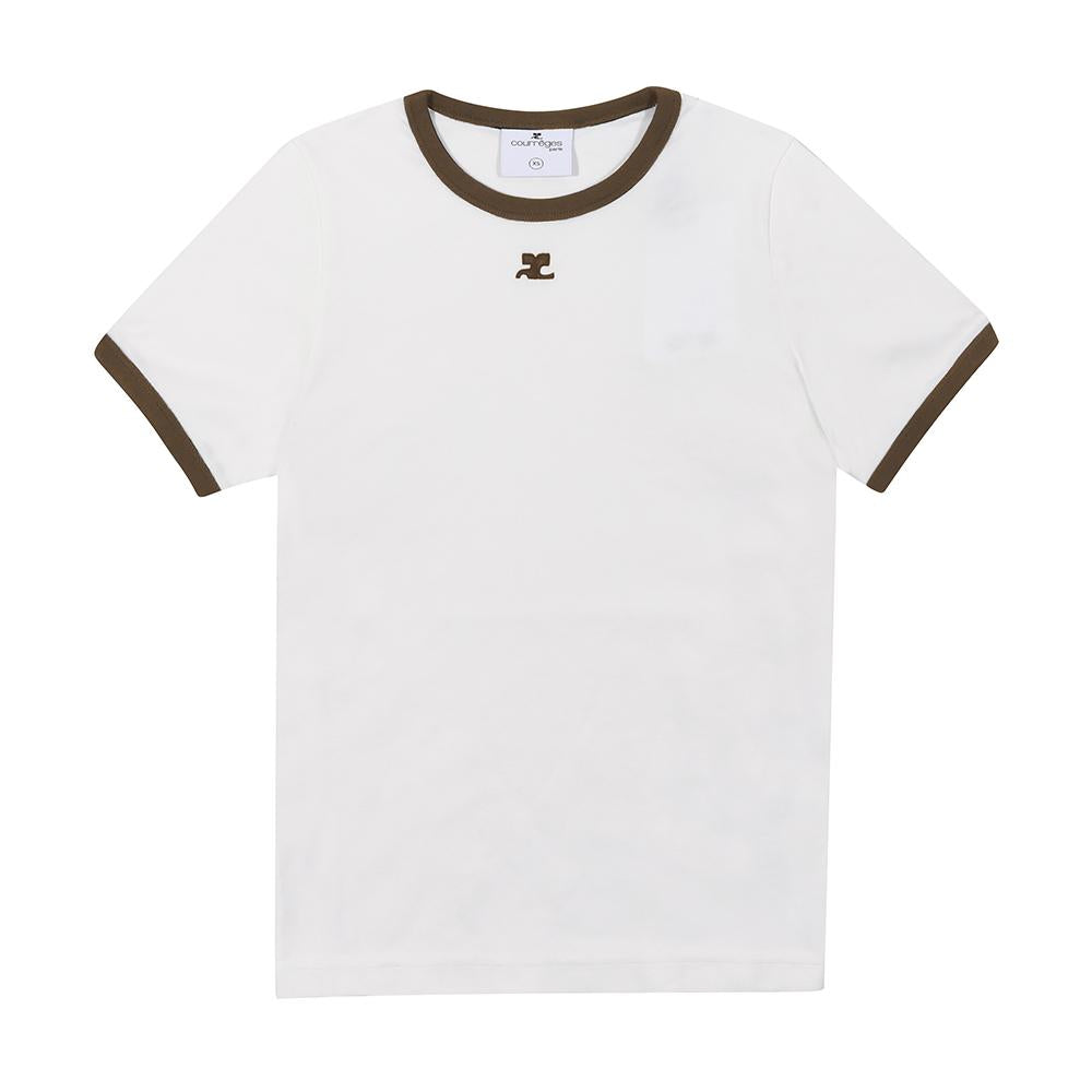 courreges Signature Contrast Short Sleeve Women’s T-Shirt