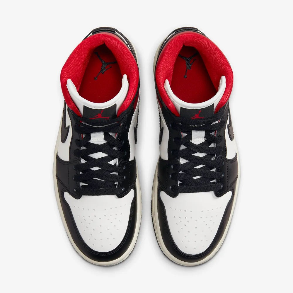 Nike Women’s Air Jordan 1 Mid Black Gym Red Low-Top Sneakers
