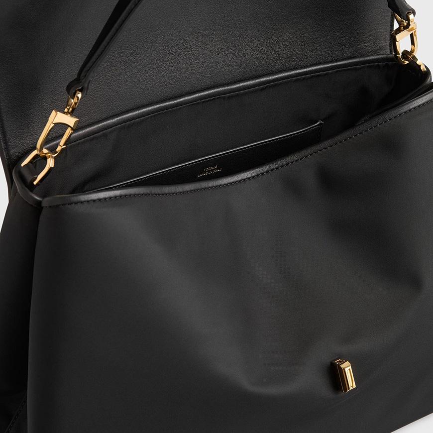 Toteme T-lock Nylon Satchel Bag Black Women’s Shoulder Bag 254WAL 0096FB 0182