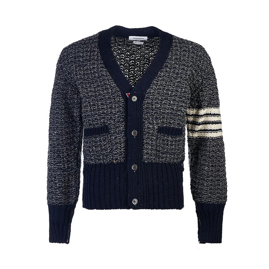 THOM BROWNE 4-Bar Tweed Mohair Cardigan for Men MKC510A Y1506 415