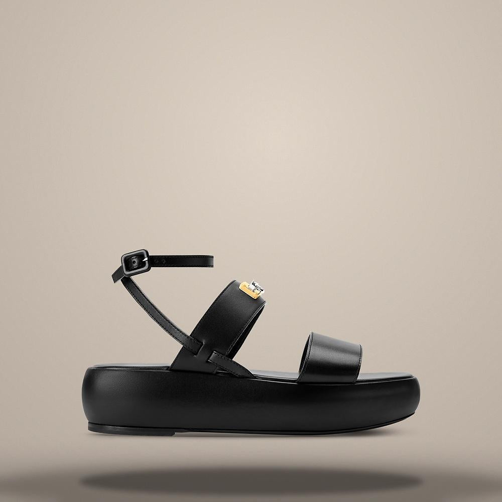 Louis Vuitton Men's Swing Lock Platform Sandals Black 1AJYDI