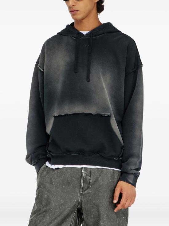 DIESEL Black Cotton Logo Hoodie Sweatshirt for Women