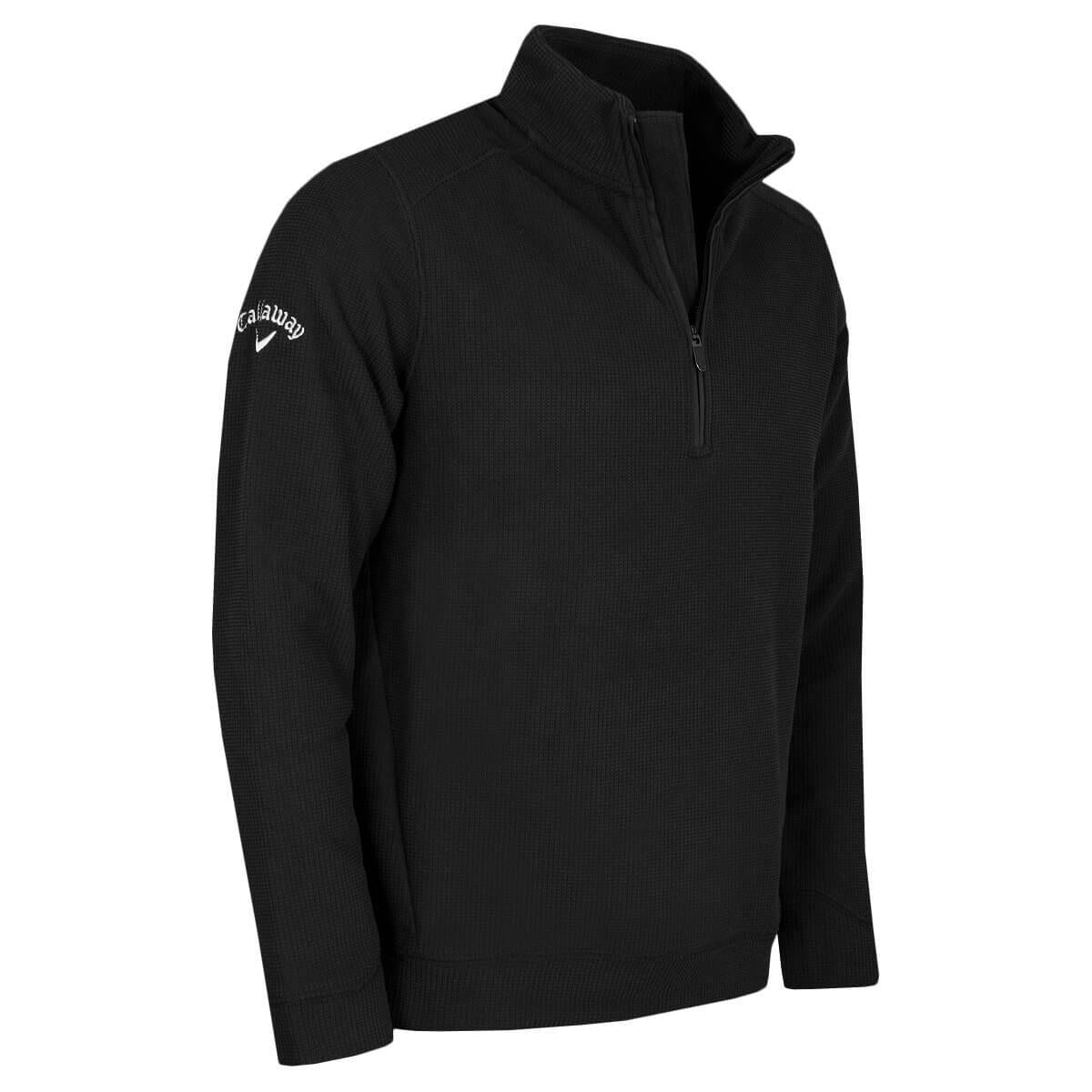 Callaway Men’s Fleece Lined Black Zip-Up Knit Pullover