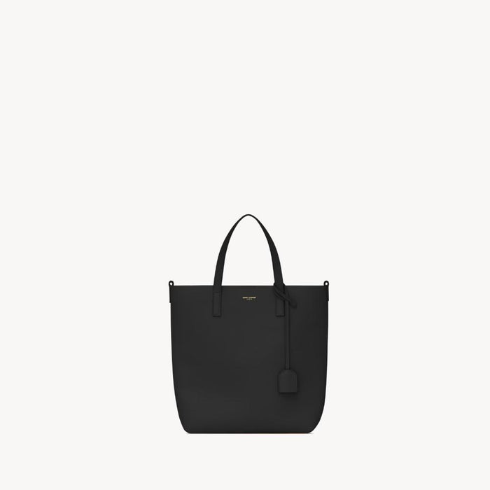 Saint Laurent Black Leather Shopping Tote Bag
