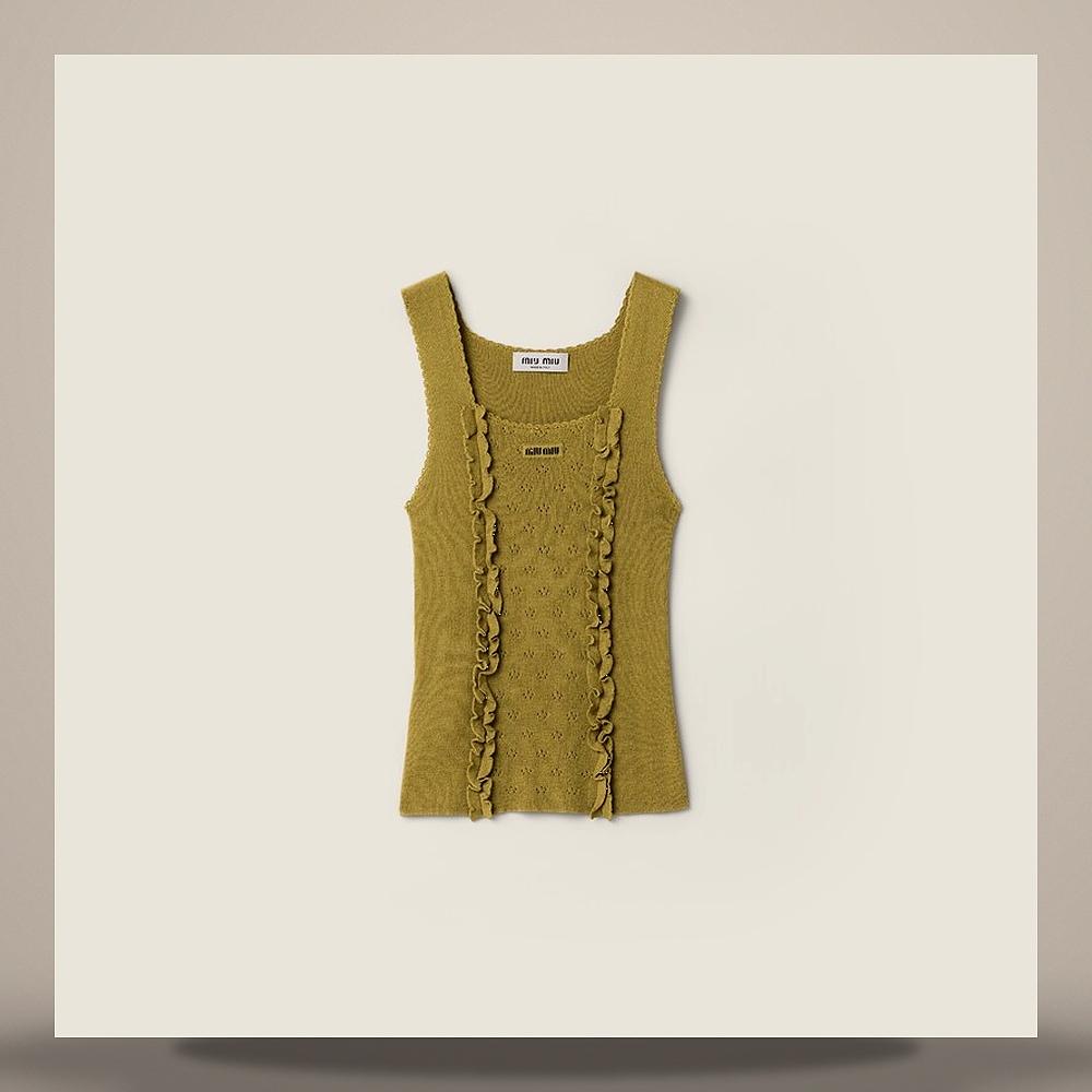 Miu Miu Cashmere Silk Top T-Shirt MMV389 191P F0613