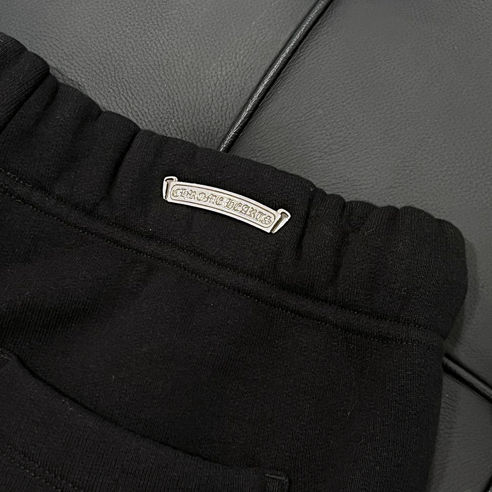 Chrome Hearts Black Relaxed Fit Sweatpants with CH Embroidery