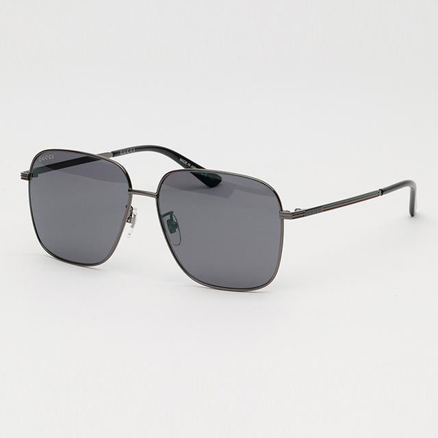 GUCCI Black Metal Square Asian Fit Sunglasses