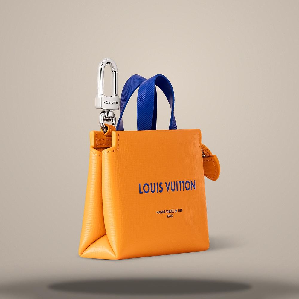 Louis Vuitton Orange LV Mini Shopper Bag Charm Key Ring