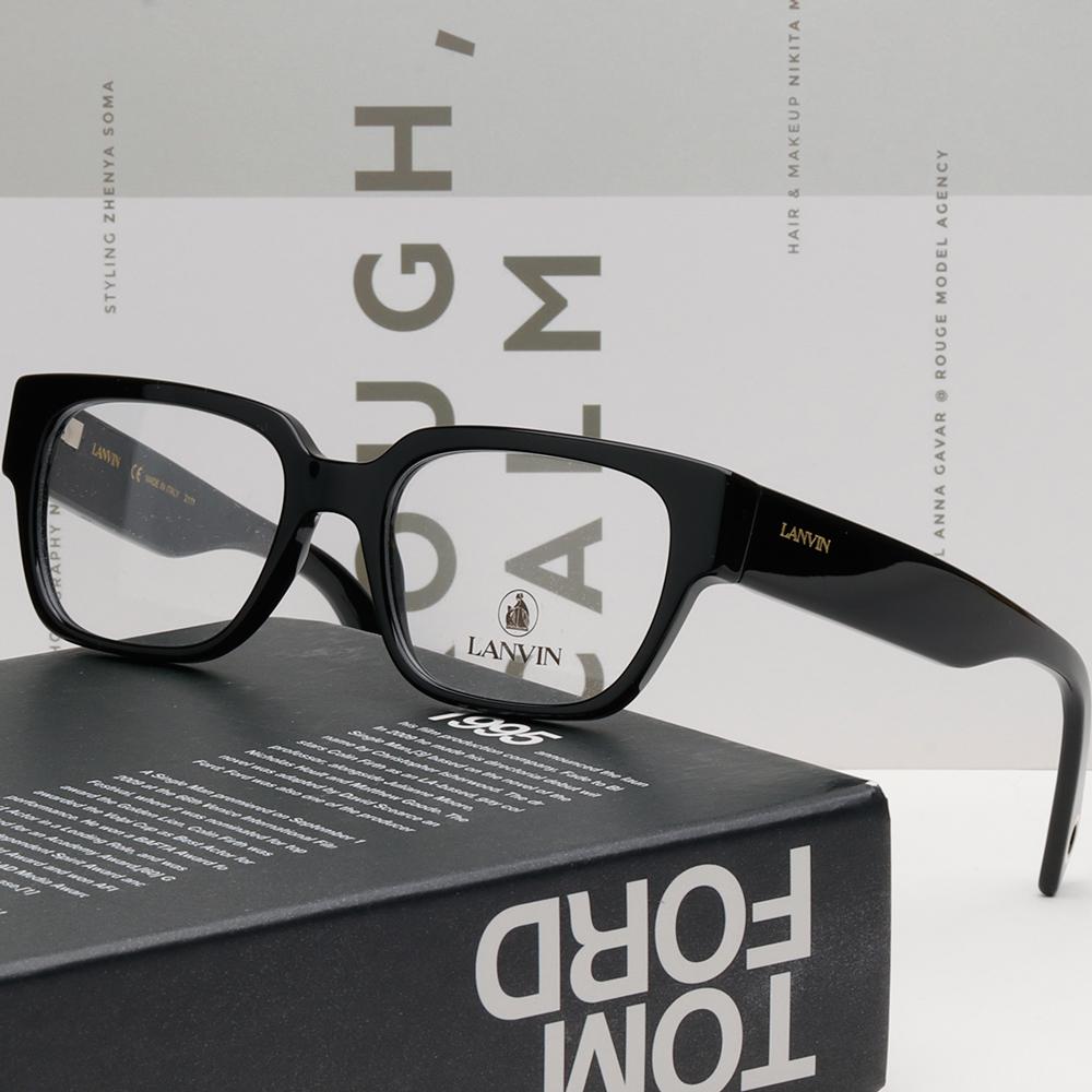 Lanvin Black Acetate Thick-Rim Eyeglass Frames Unisex LNV2601 001