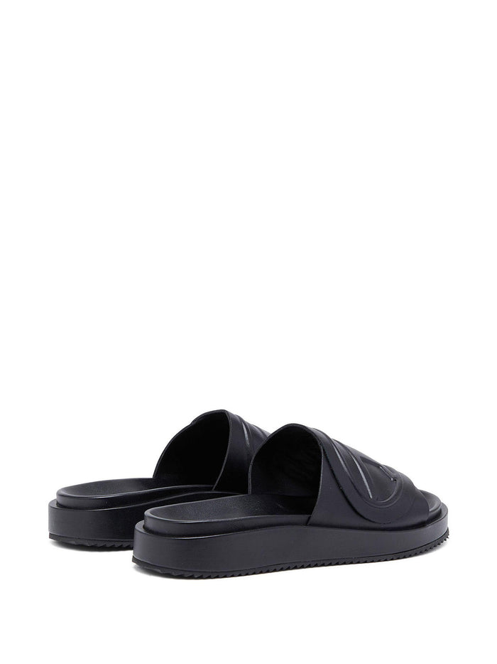 DIESEL Black SASLIDE D OVAL W Slide Sandals Unisex