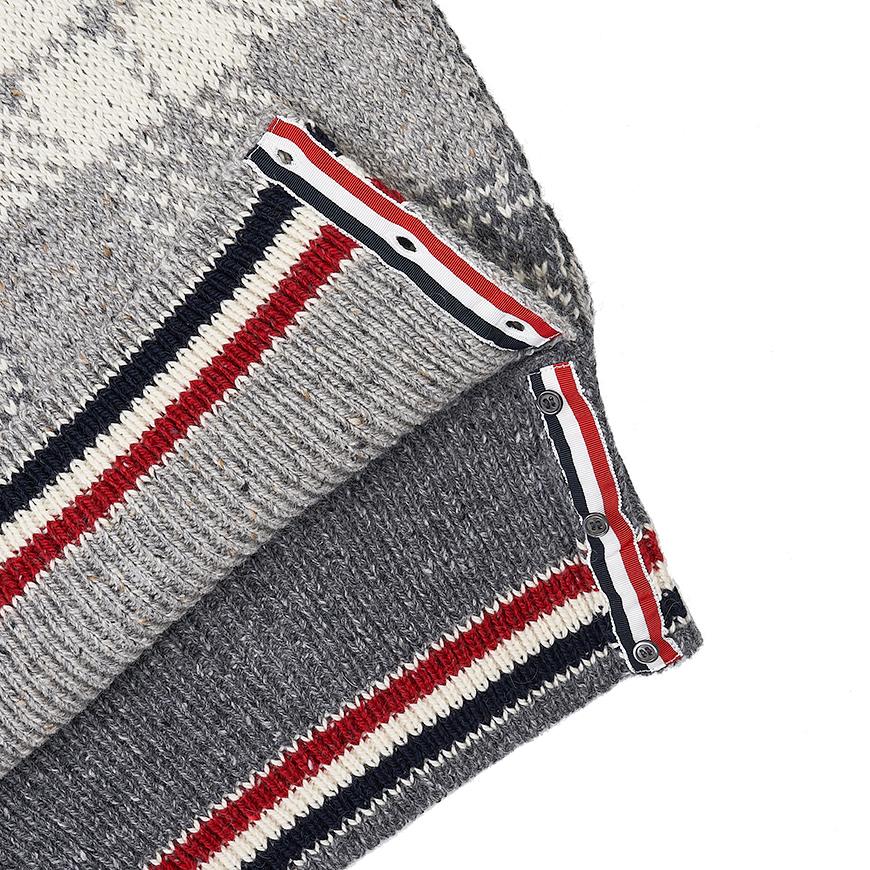 THOM BROWNE Men's Checked Jacquard Wool Crewneck Sweater MKA410F Y1506 982
