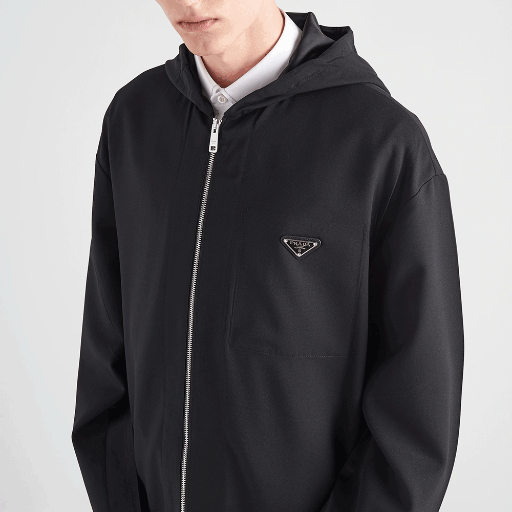 PRADA Wool Hooded Blouson Jacket SGC195 11A6 F0002